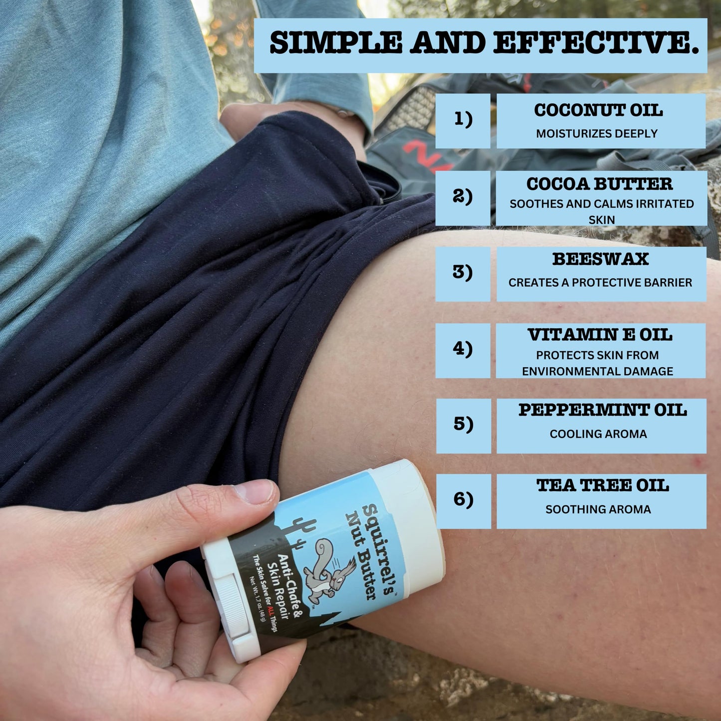 Squirrel's Nut Butter Anti Chafe Stick w/Peppermint & Tea Tree | All Natural Chafe Prevention & Skin Care for Athletes, Runners & Adventurers | Beauty and Personal Care Squirrel's Nut Butter
