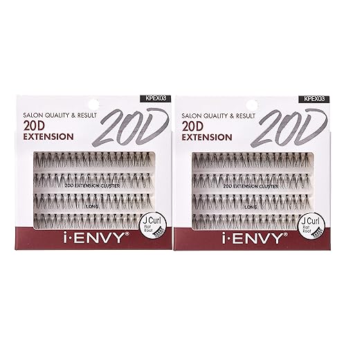 i-ENVY 20D Extension Cluster Individual Lashes (Long, 2 PACK) Flat Root Seamless Application Perfect For DIY Lash Extension Beauty & Personal Care i•ENVY