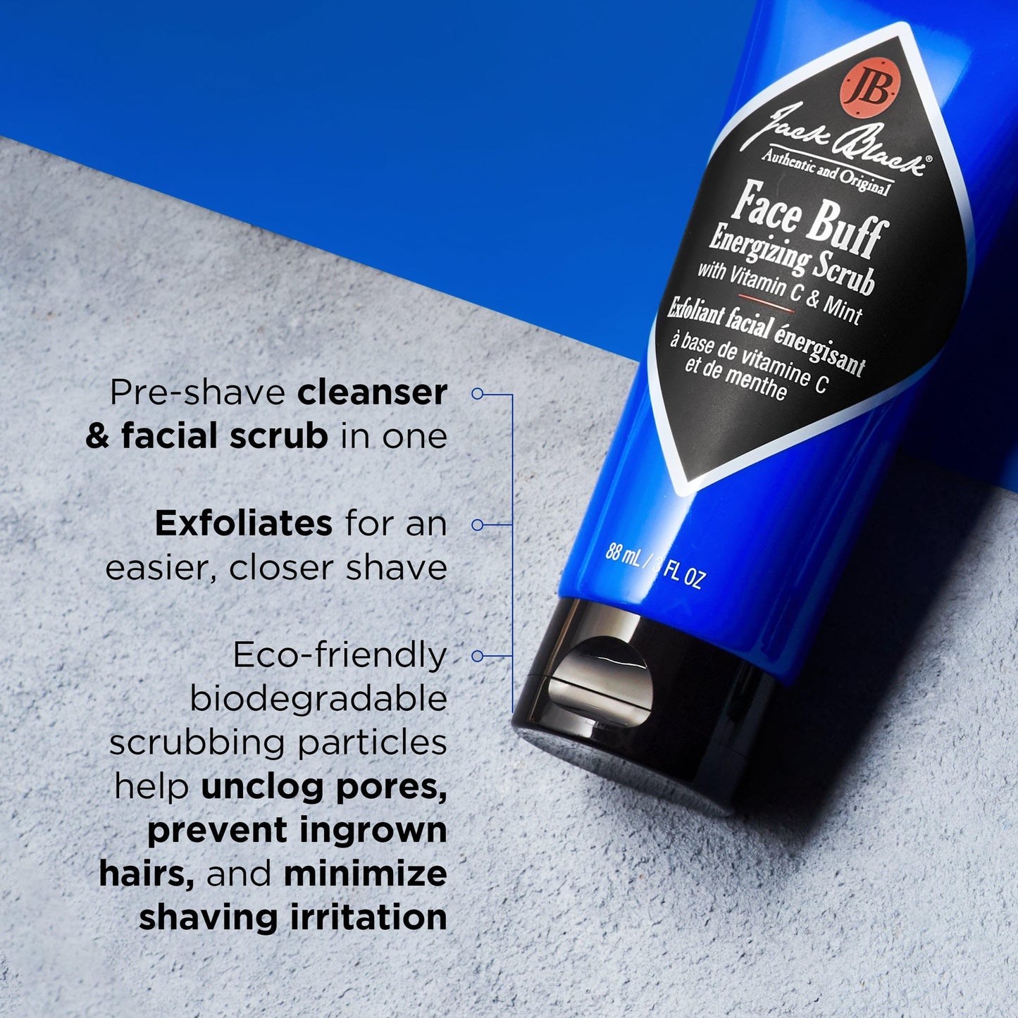 Jack Black Face Buff Energizing Scrub, 6 fl oz - Mens Facial Scrub, Exfoliating Face Wash for Men, Mens Skin Care and Facial Care Beauty & Personal Care Jack Black
