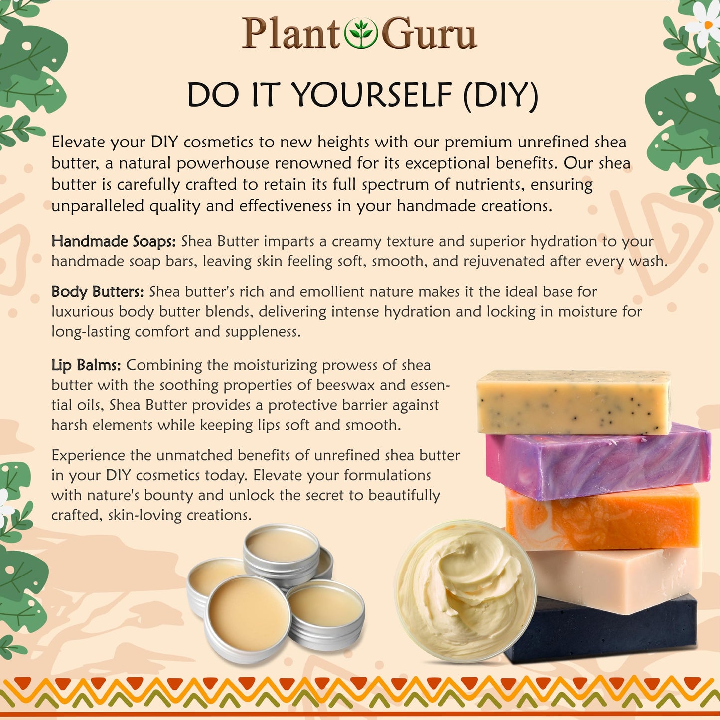 African Shea Butter Raw Unrefined 100% Pure Natural Organic Ivory Grade A - 8 oz - DIY Body Butters, Lotion, Cream, lip Balm & Soap Making Supplies Beauty & Personal Care Plant Guru
