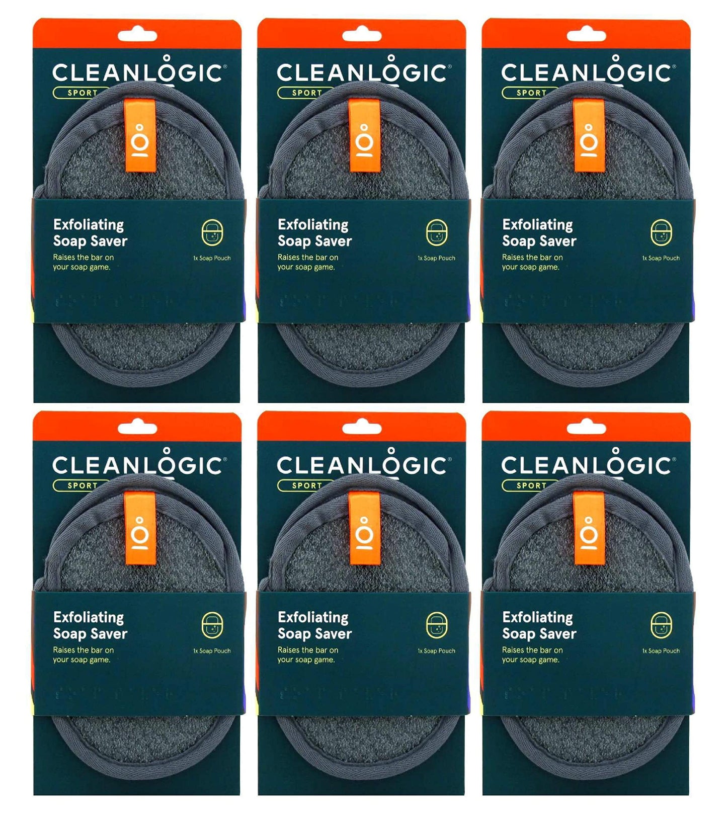 Clean Logic Sport Exfoliating Soap Saver (Pack of 6) Beauty & Personal Care Cleanlogic