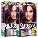 Garnier Nutrisse Ultra Color Hair Color, Permanent Hair Dye for Up to 8 Weeks of Bold, Vibrant, Fade-Resistant Results, Vegan & Cruelty-Free, V2 Dark Beauty & Personal Care Garnier