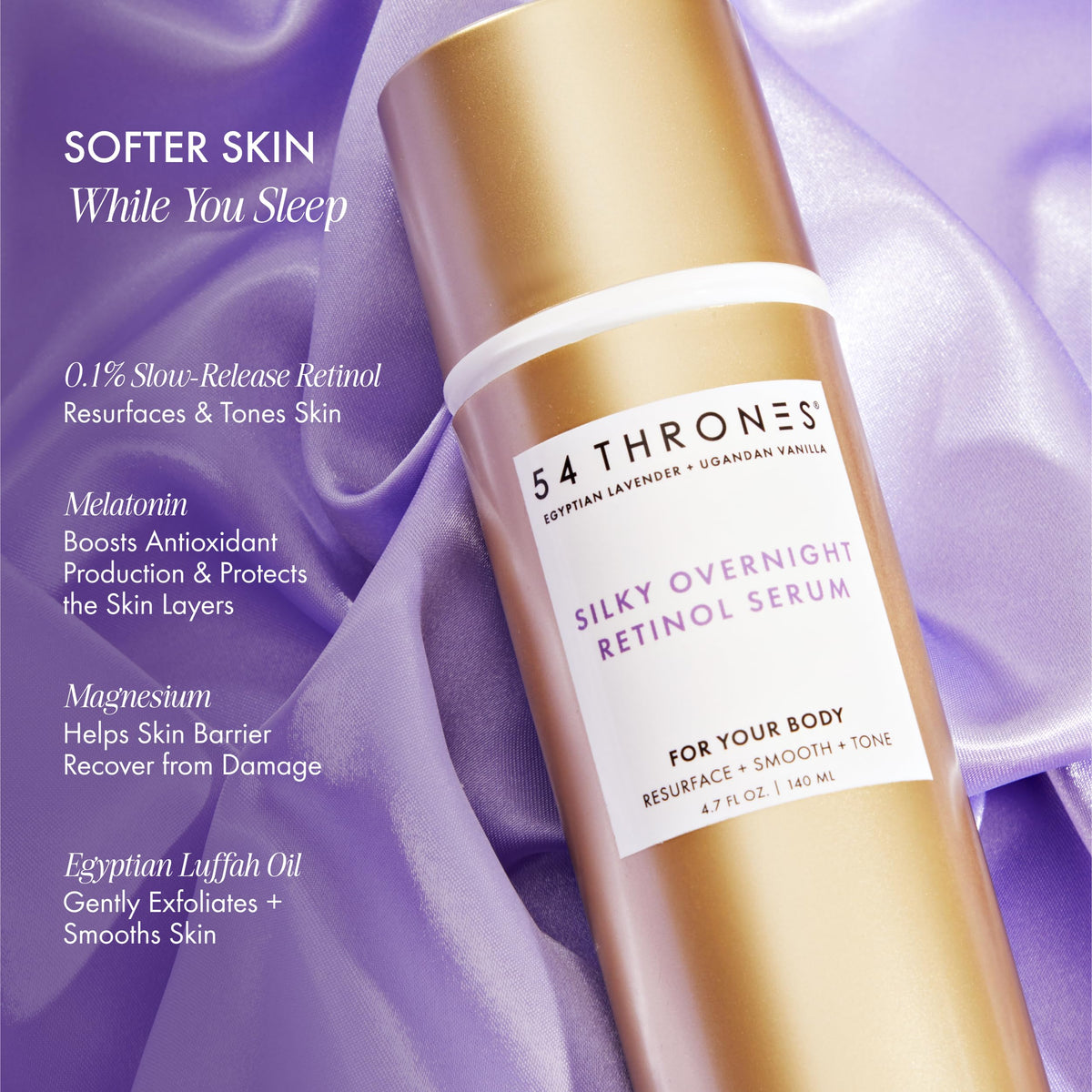 54 Thrones Silky Overnight Retinol Skin Booster Serum for Face & Body