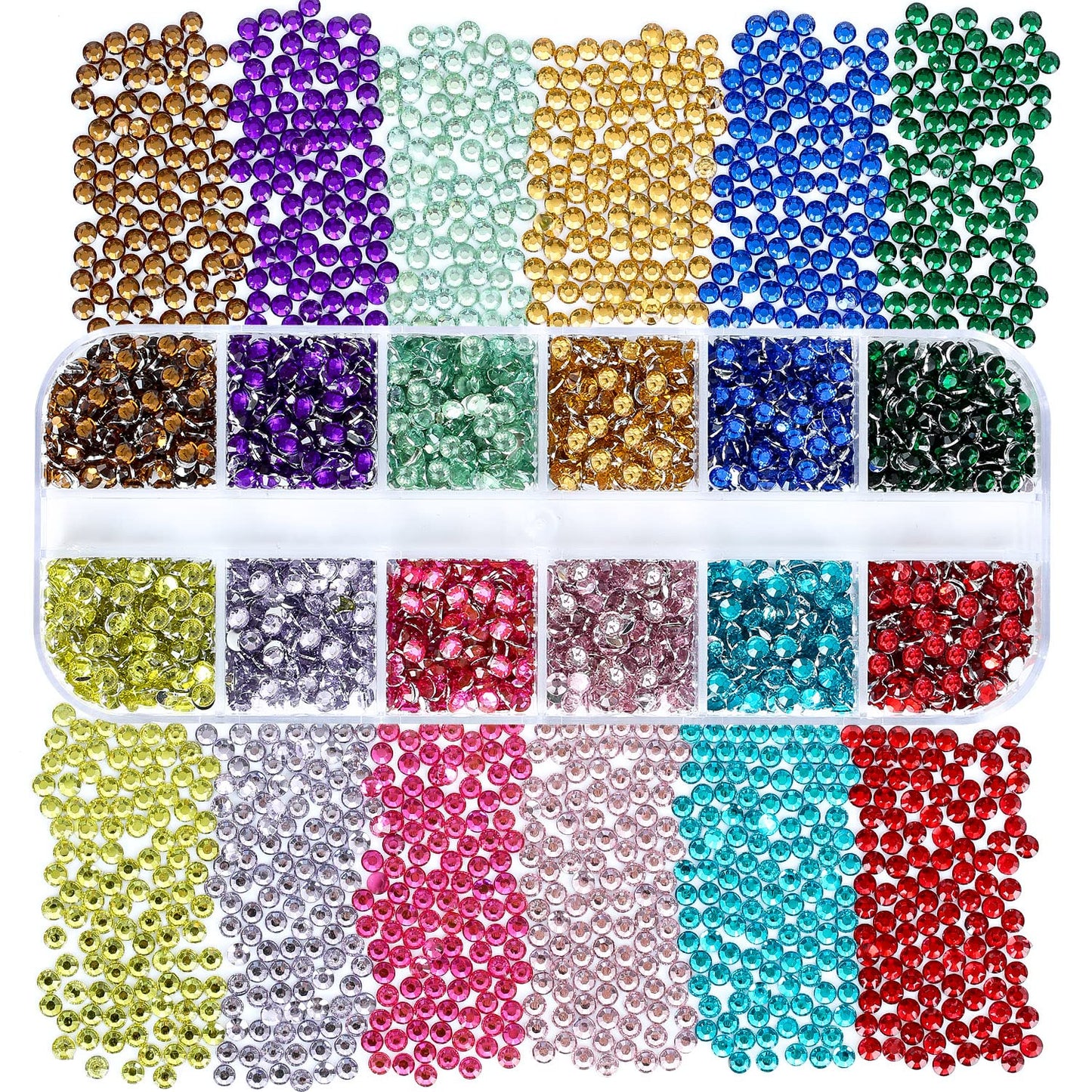 4968Pcs Colorful Flatback Rhinestones for Bedazzling, 1.5-4mm White AB Small Rhinestones Kit, Flat Back Glass Crystals Gems Diamonds for Crafts Beauty & Personal Care MYYKO
