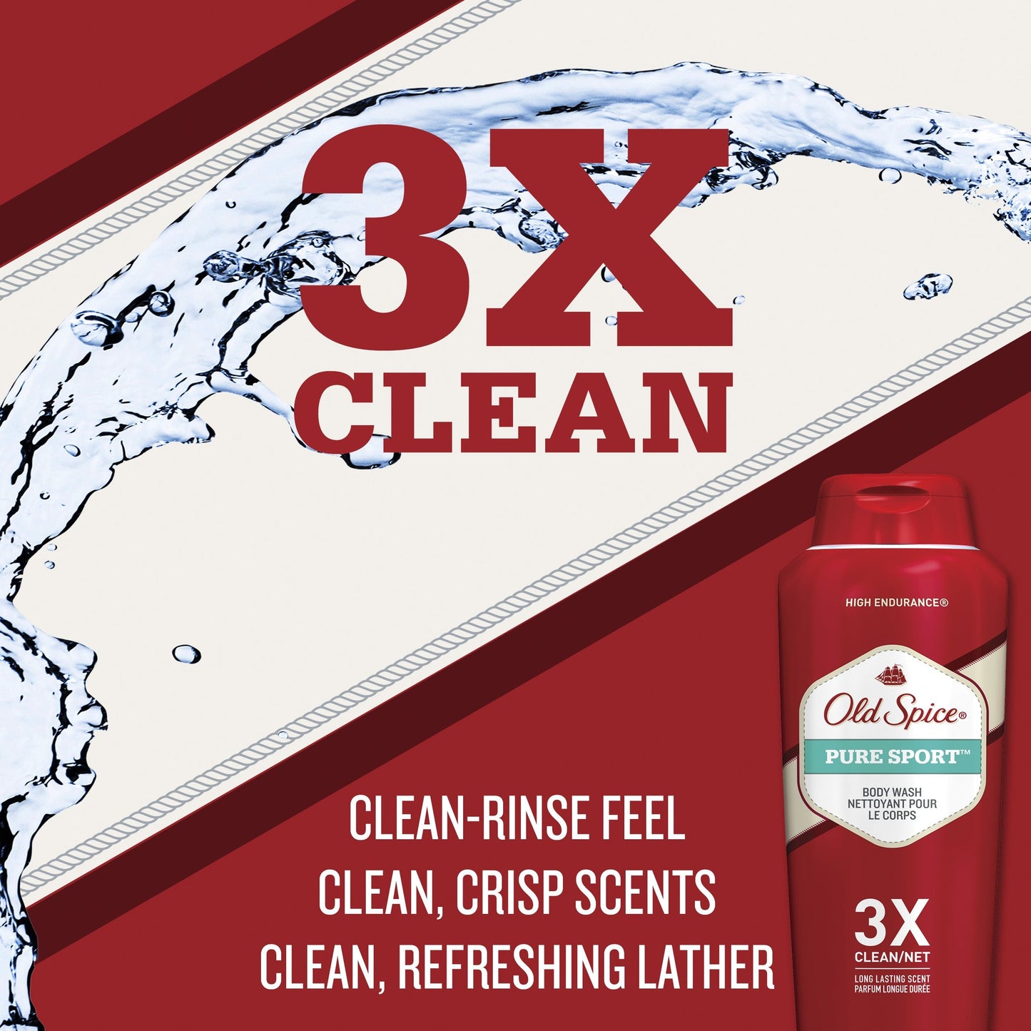 Body Wash for Men by Old Spice, High Endurance Body Wash Twin Pack, Pure Sport, 18.0 fl oz each Beauty & Personal Care Old Spice