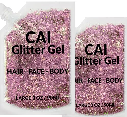 Face, Body & Hair Glitter Gel - Halloween Glitter for Kids and Women - 3 Oz Cosmetic-Grade Gel w/Moon & Stars for Festivals & Halloween Party, Easy Beauty & Personal Care CAI BEAUTY NYC