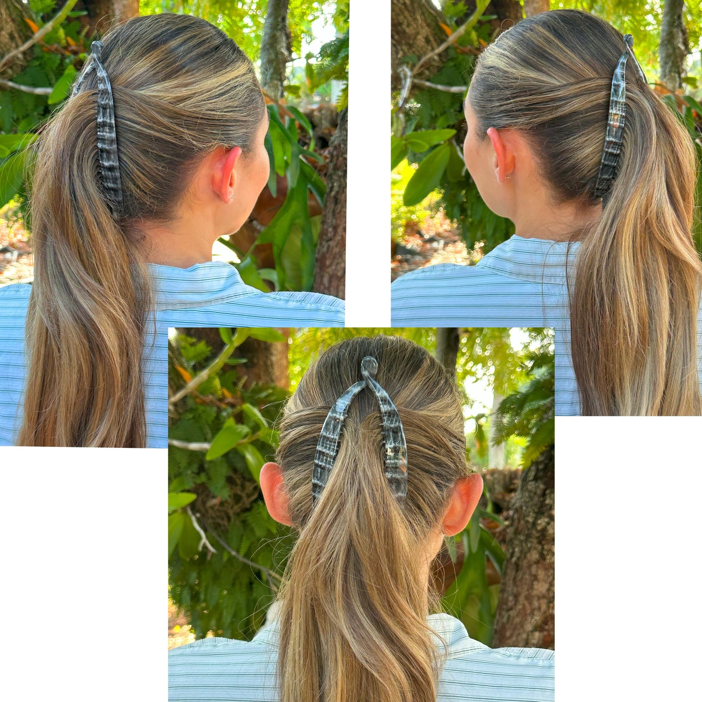 Camila Paris CP3100 French Extra Large Banana Clip Hair Comb, Gray Classic Banana Clips Hair for Thick Hair Ponytail Holder Interlocking Styling Clips Beauty & Personal Care Camila