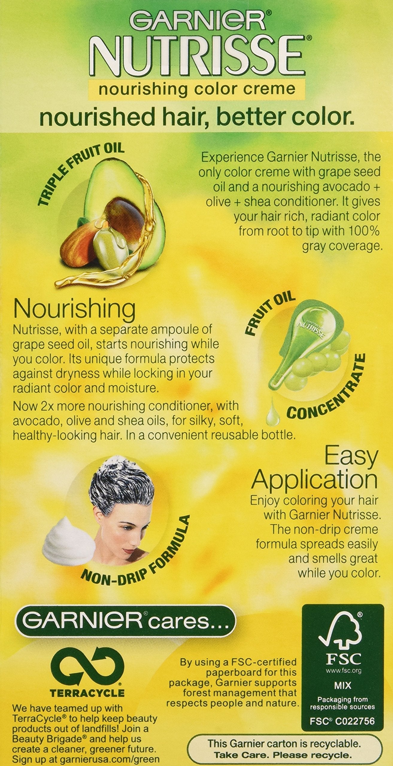 Garnier Nutrisse Nourishing Hair Color Creme 3 Packaging May Vary, 60 Light Natural Brown (Acorn) Beauty & Personal Care Garnier