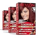 Revlon ColorSilk with Bond Repair Complex, Auburn Permanent Hair Color, 100% Gray Coverage, Ammonia Free Hair Dye, Vegan Keratin, 49 Auburn Brown Beauty & Personal Care REVLON