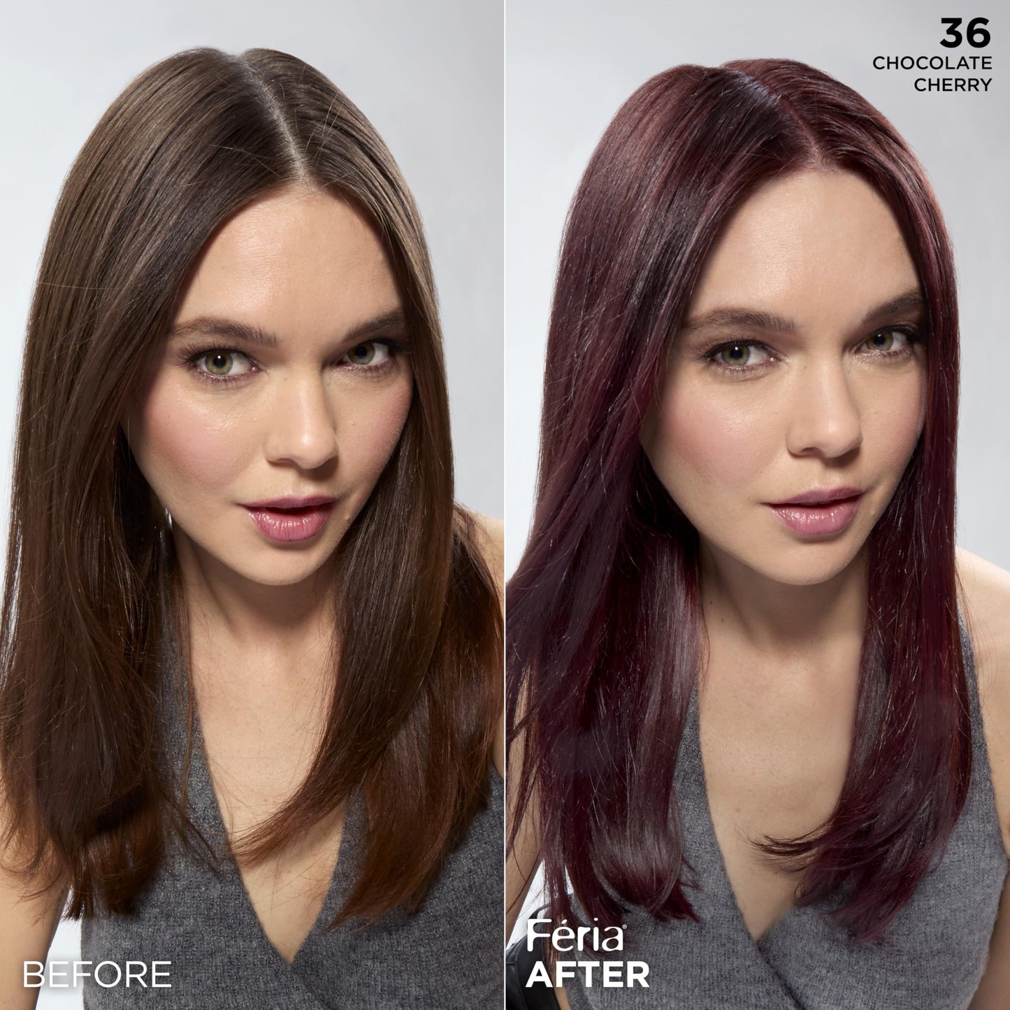 L'Oreal Feria Multi-Faceted Shimmering Colour, Warmer, 36 Deep Burgundy Brown, 1 ea (Pack of 4) Beauty & Personal Care L'Oreal Paris