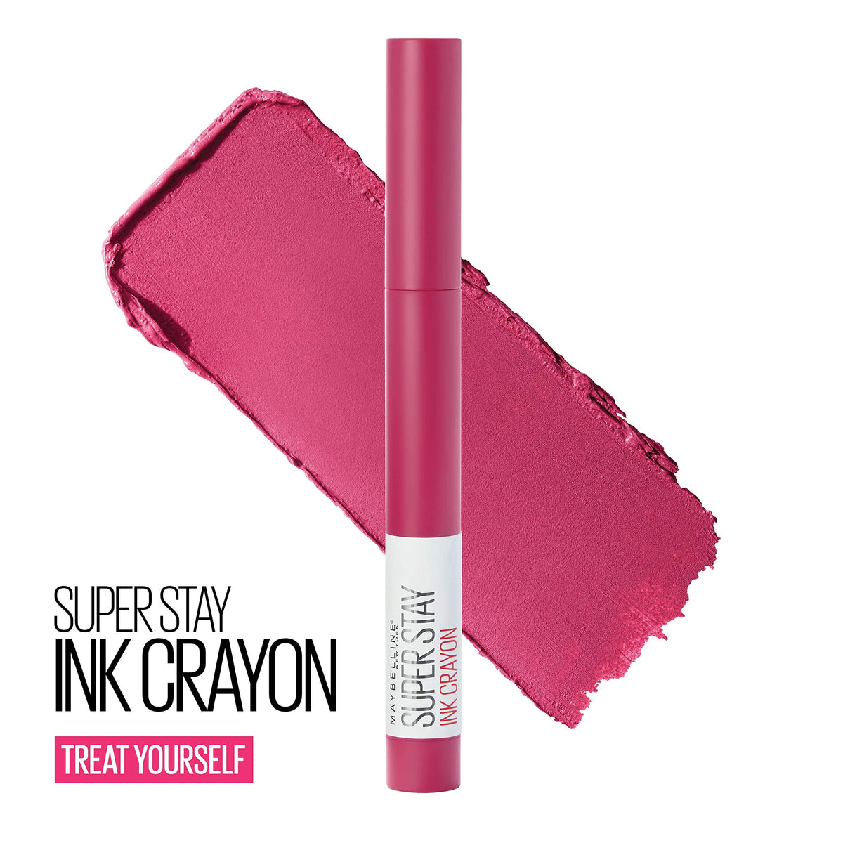 Maybelline SuperStay Ink Crayon Matte Longwear Lipstick With Built-in Sharpener, Treat Yourself, 0.04 Ounce