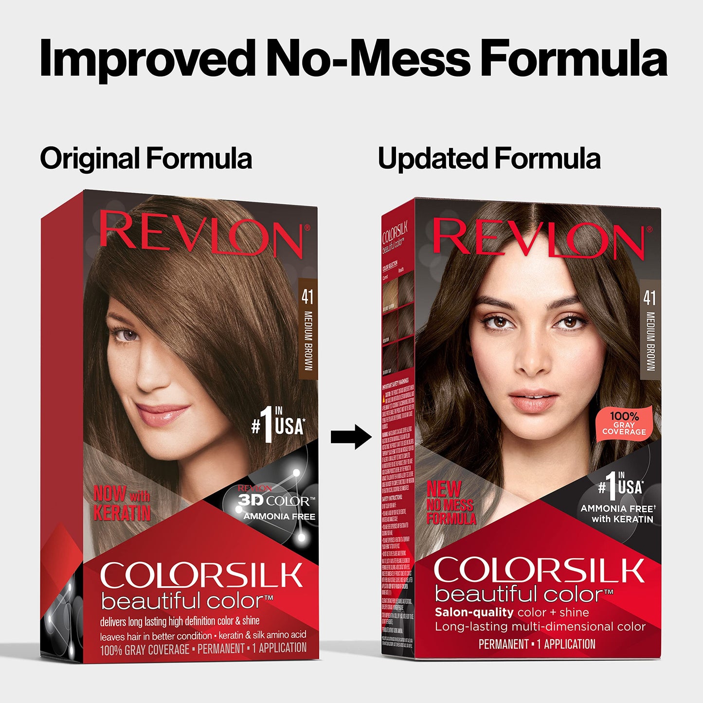 Revlon Colorsilk Beautiful Color, Permanent Hair Dye with Keratin, 100% Gray Coverage, Ammonia Free, 43 Medium Golden Brown Beauty & Personal Care REVLON