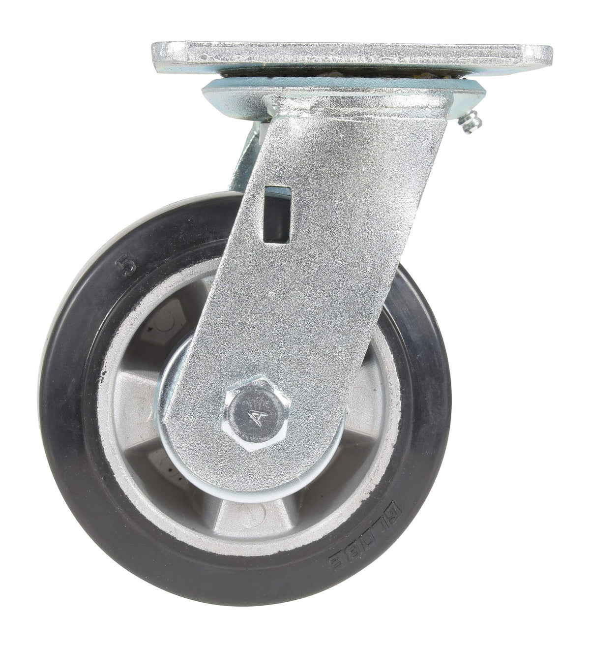 Vestil CST-VE-5X2MRA-S Rubber Swivel Caster 5 in. Diameter x 2 in. Width 661 Lb. Capacity Dark Black/Gold