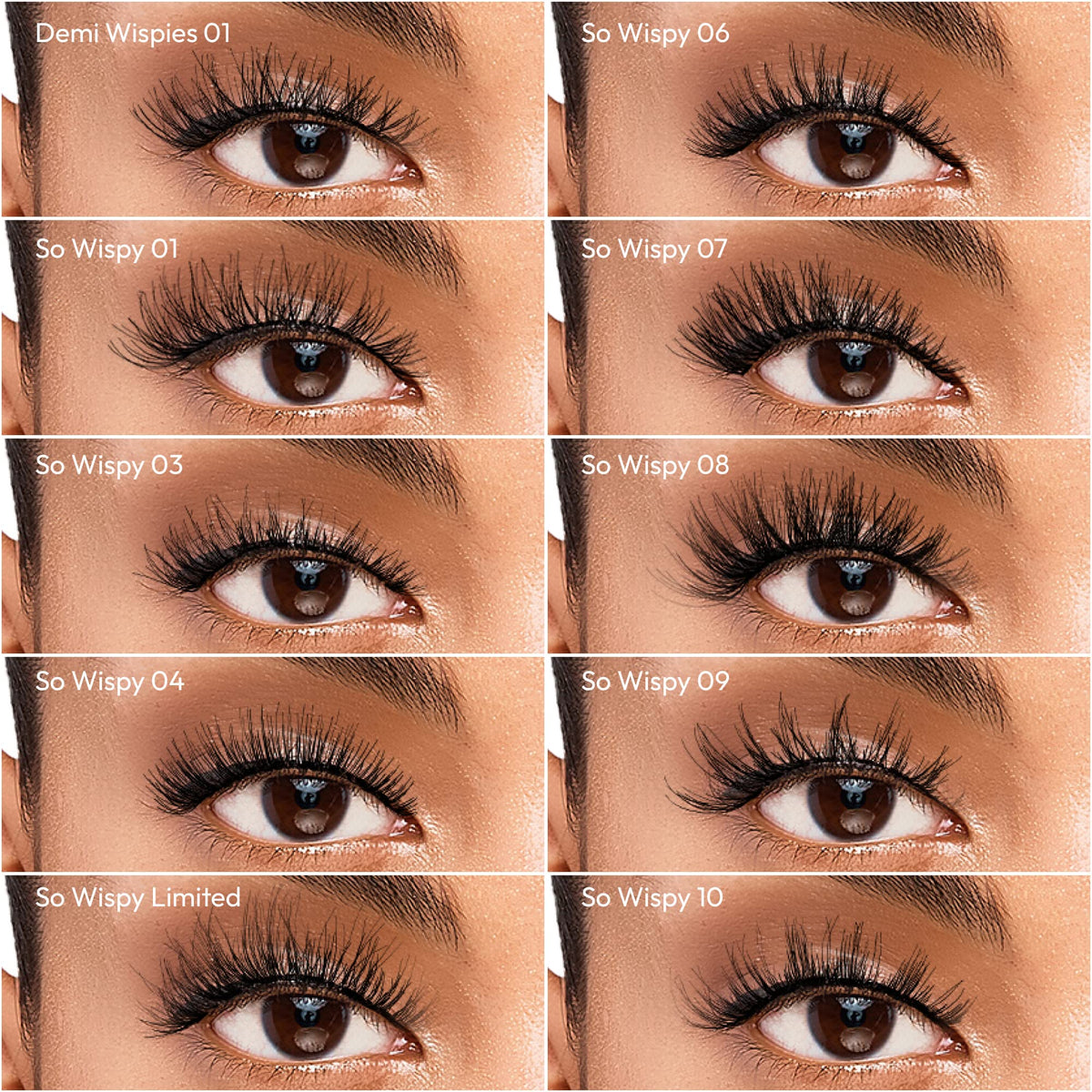 i-ENVY 10 Pairs So Wispy Human Hair Eyelashes Multipack, Natural Dramatic Fluffy False Lashes - Invisible Band, Volume & Curl, Lightweight, Reusable Beauty & Personal Care i•ENVY
