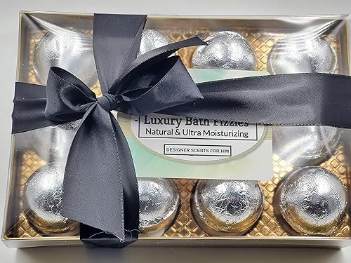 Spa Pure Designer Bath Bombs - for Men, Natural, Organic, large bathbombs, 12 Designer Scents for Men, Elegant Bath Bomb Gift Set (2.5 oz each) Beauty & Personal Care Spa Pure