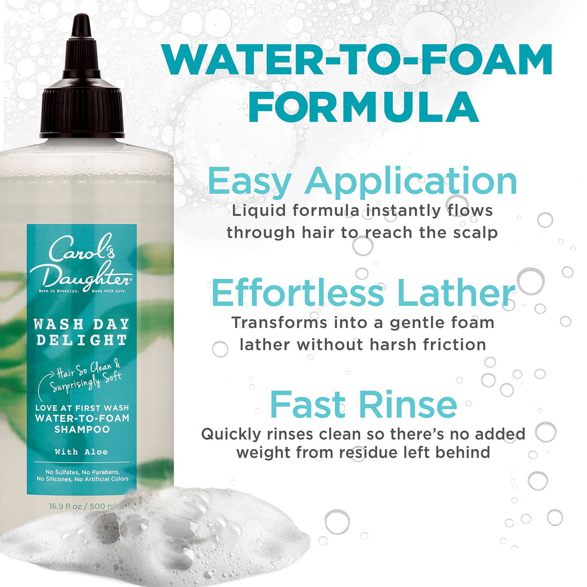 Carol’s Daughter Wash Day Delight Love at First To Foam Sulfate Free Shampoo with Aloe and Micellar Water, Paraben and Silicone Free, Micellar Shampoo Beauty & Personal Care L'Oreal Paris