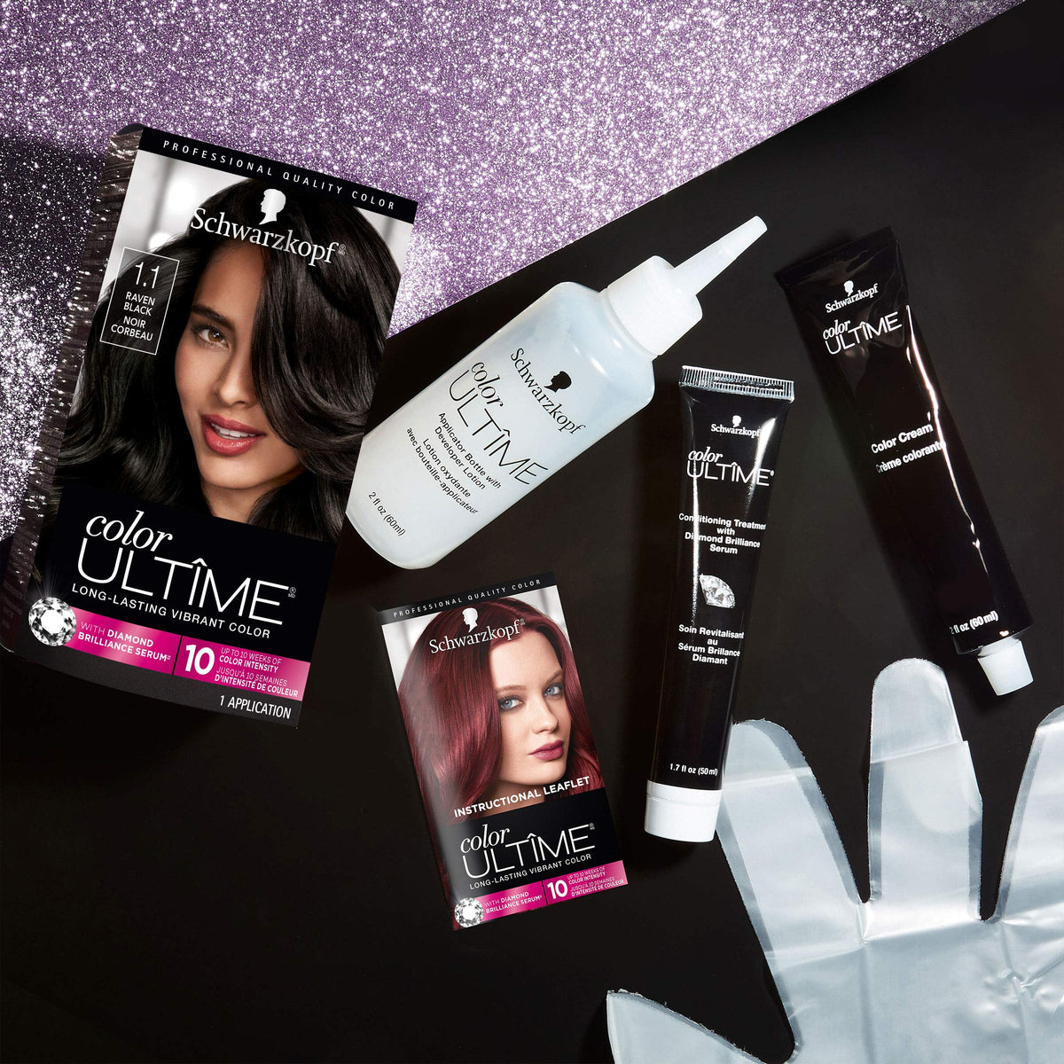 Schwarzkopf Color Ultime 1.1 Raven Black Hair Dye, Permanent Intense Black with Diamond Brilliance, Fade-Resistant, Covers Grays, All Hair Textures Beauty & Personal Care Schwarzkopf