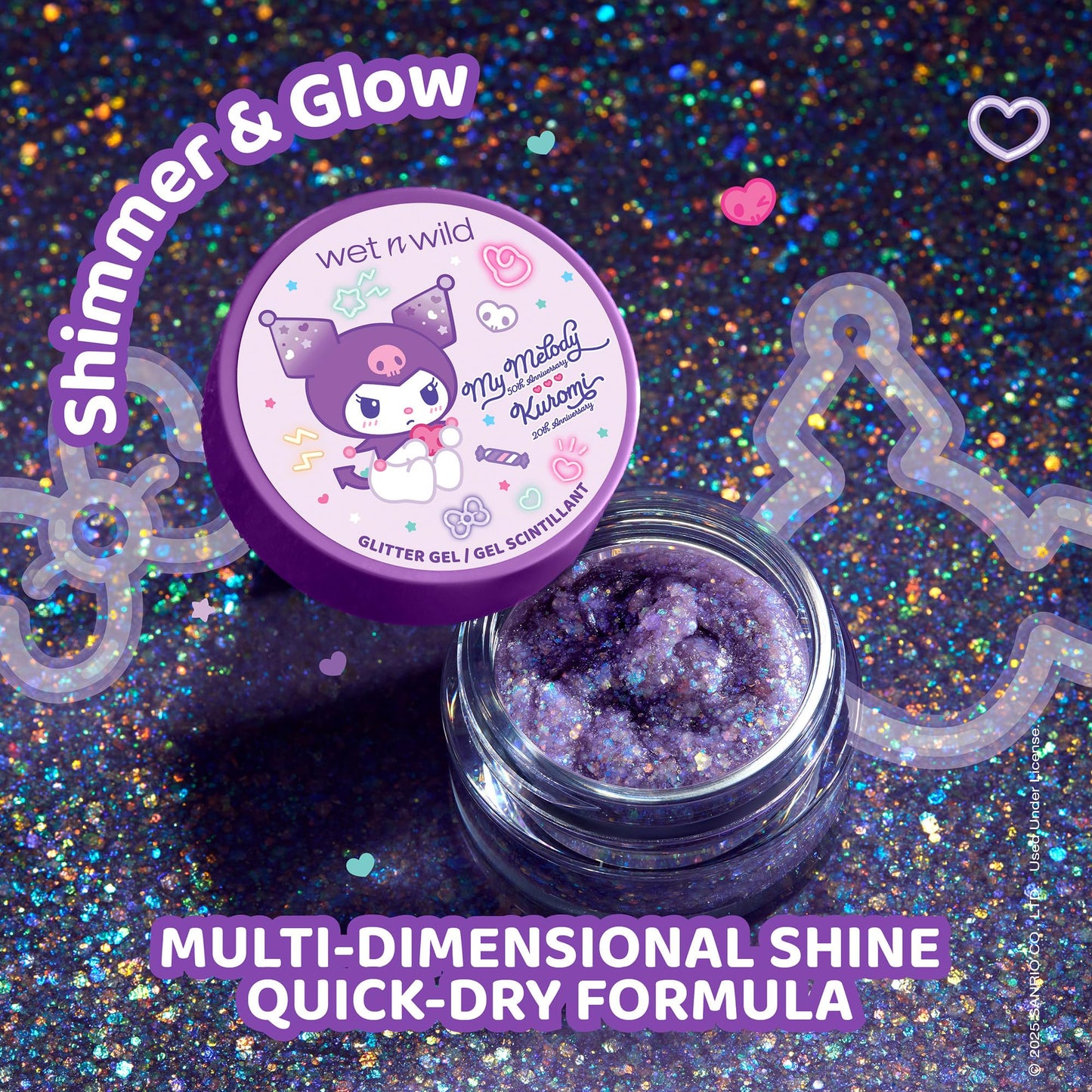 wet n wild My Melody and Kuromi Glitter Gel - Spunky Beauty & Personal Care wet n wild