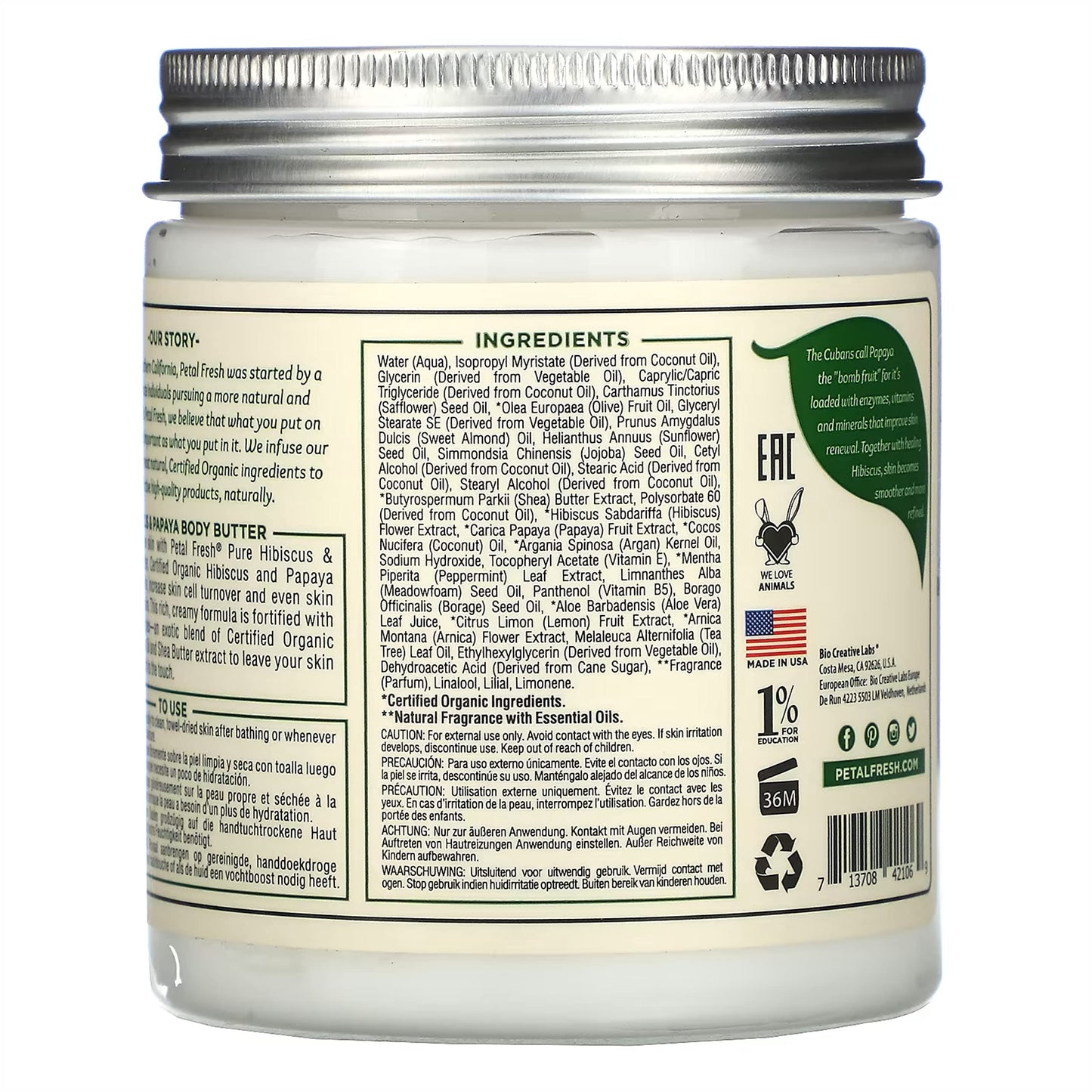 Petal Fresh Body Butter, Hibiscus/Papaya, 8 Ounce Beauty & Personal Care Petal Fresh