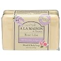 A LA MAISON Rose Lilac Bar Soap - Triple French Milled Natural Moisturizing Hand Soap Bar (1 Bar of Soap, 8.8 oz) Beauty & Personal Care A LA MAISON