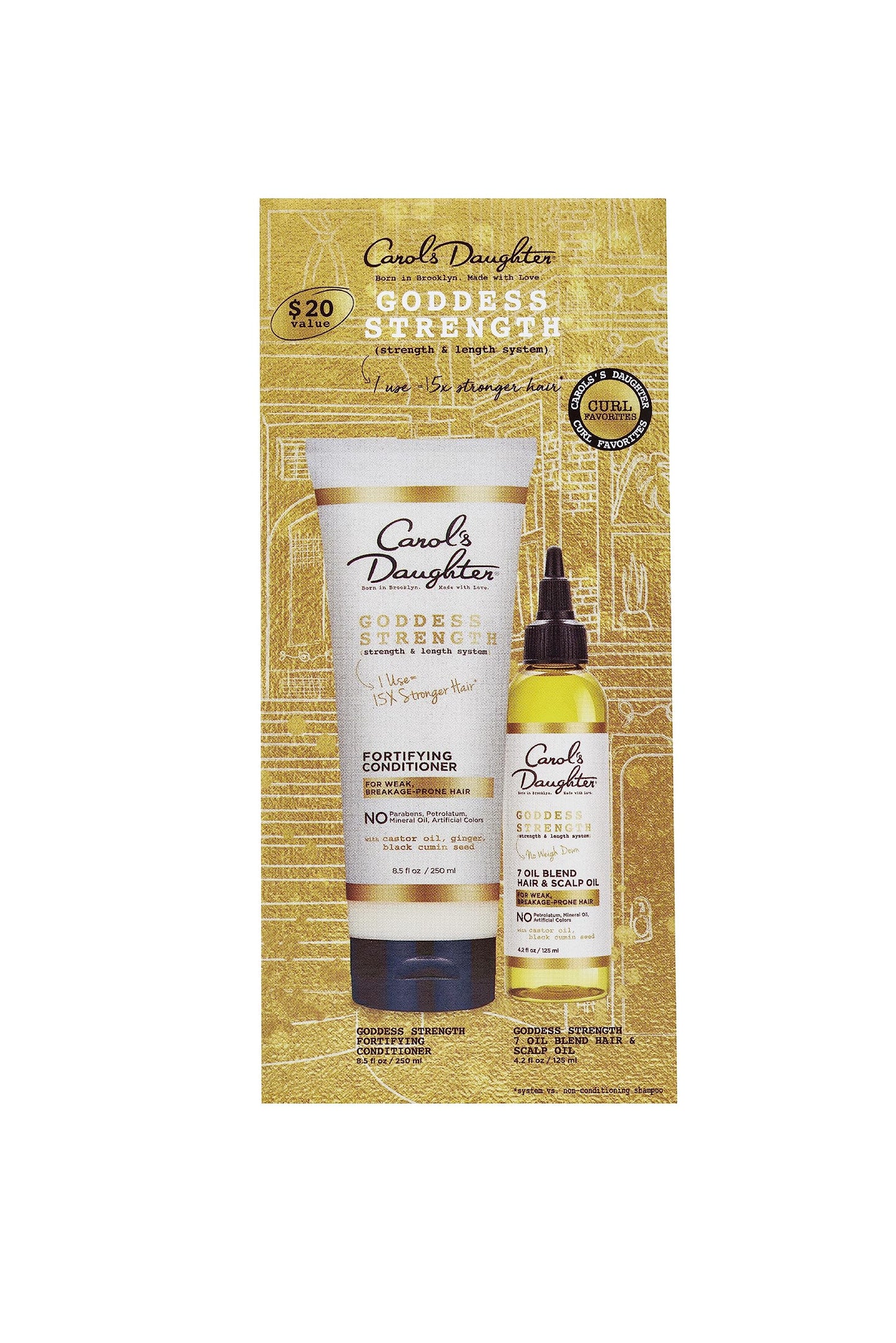 Carol's Daughter Goddess Strength Hair Care Set, Includes Sulfate Free Conditioner and Scalp Oil, Curly Hair Products to Repair and Moisturize, 1 Kit Beauty & Personal Care Carol's Daughter