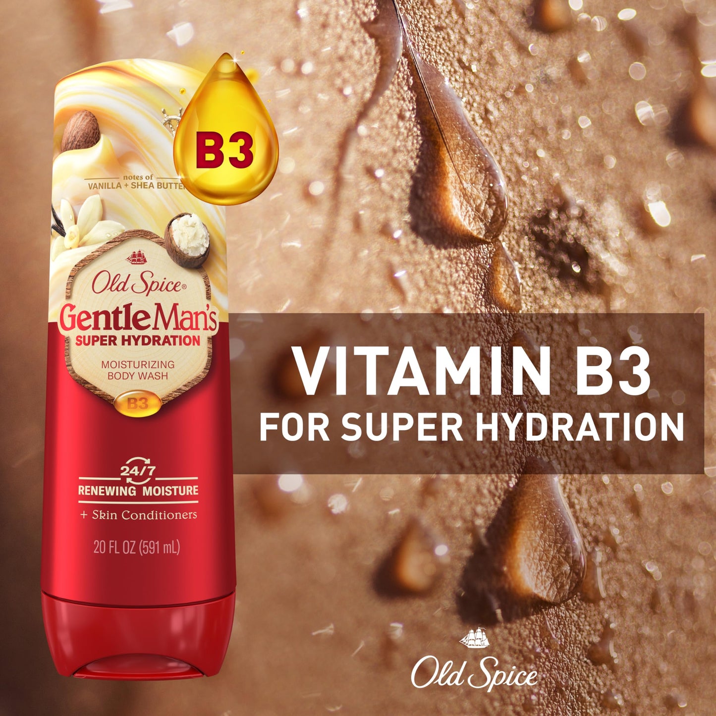 Old Spice Body Wash GentleMan’s Super Hydration for Men, 24/7 Renewing Moisture, Gentle on Skin with Skin Conditioners, Vanilla + Shea Butter Scent Beauty & Personal Care Old Spice