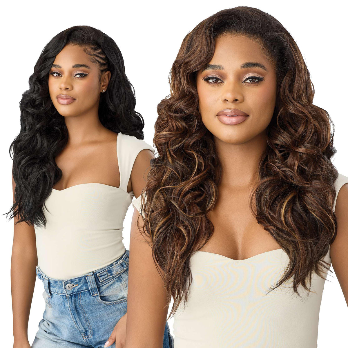 Outre Quick Weave Synthetic Half Wig - Winslow (DRST MULLED WINE)