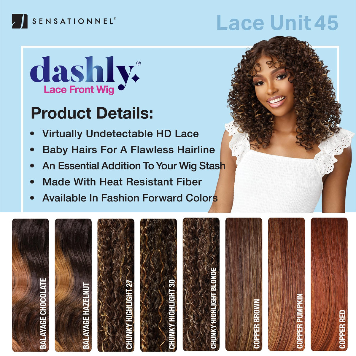 Sensationnel Dashly Lace Front Wig-Unit 45, 2 DARKBROWN