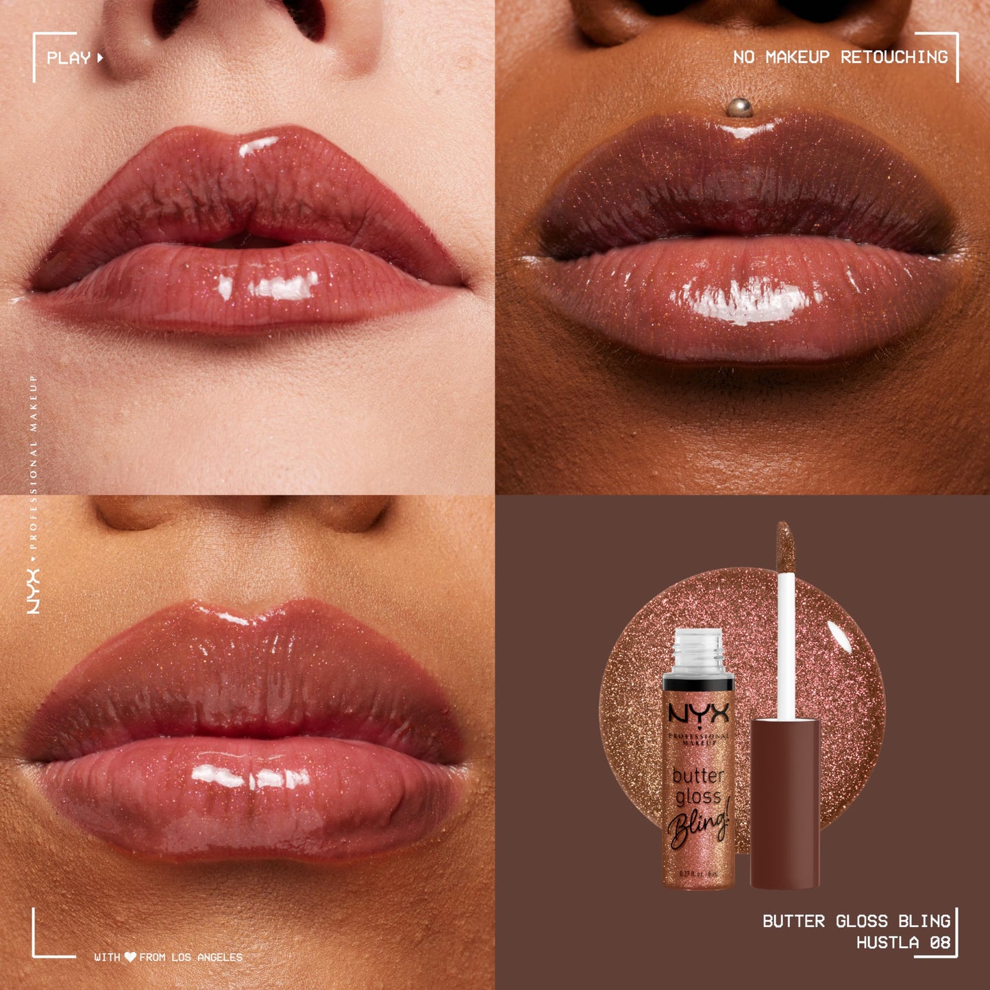 NYX PROFESSIONAL MAKEUP Butter Gloss Bling Lip Gloss, Non Sticky and Shiny Vegan Lip Makeup - Hustla Beauty & Personal Care NYX PROFESSIONAL MAKEUP