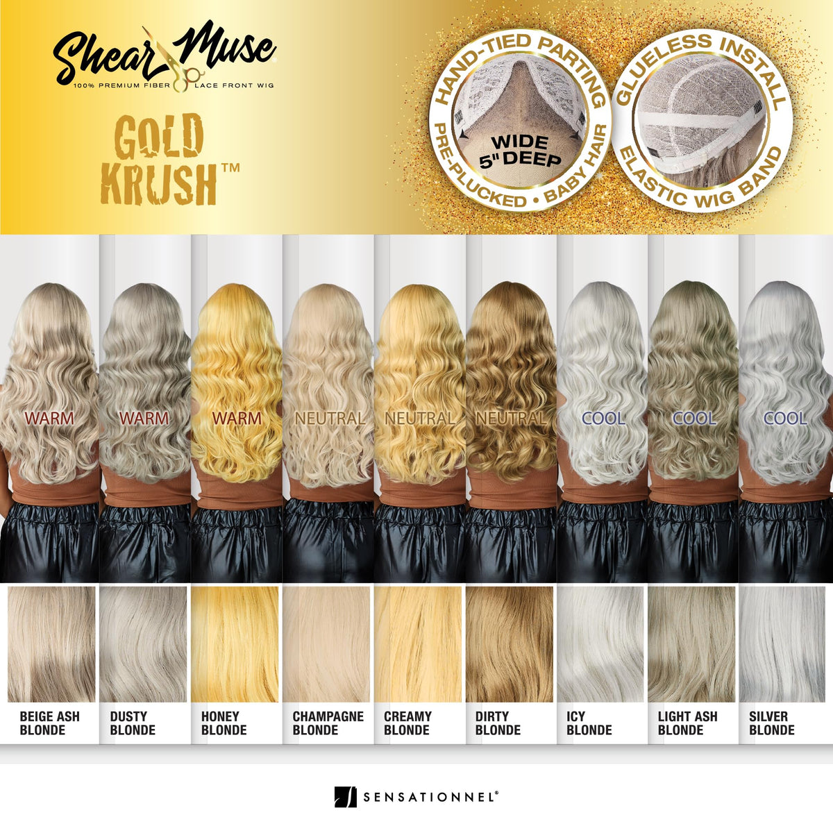 Sensationnel Shear Muse Goldkrush Lacewig-Jaiyana, LIGHTASHBLONDE