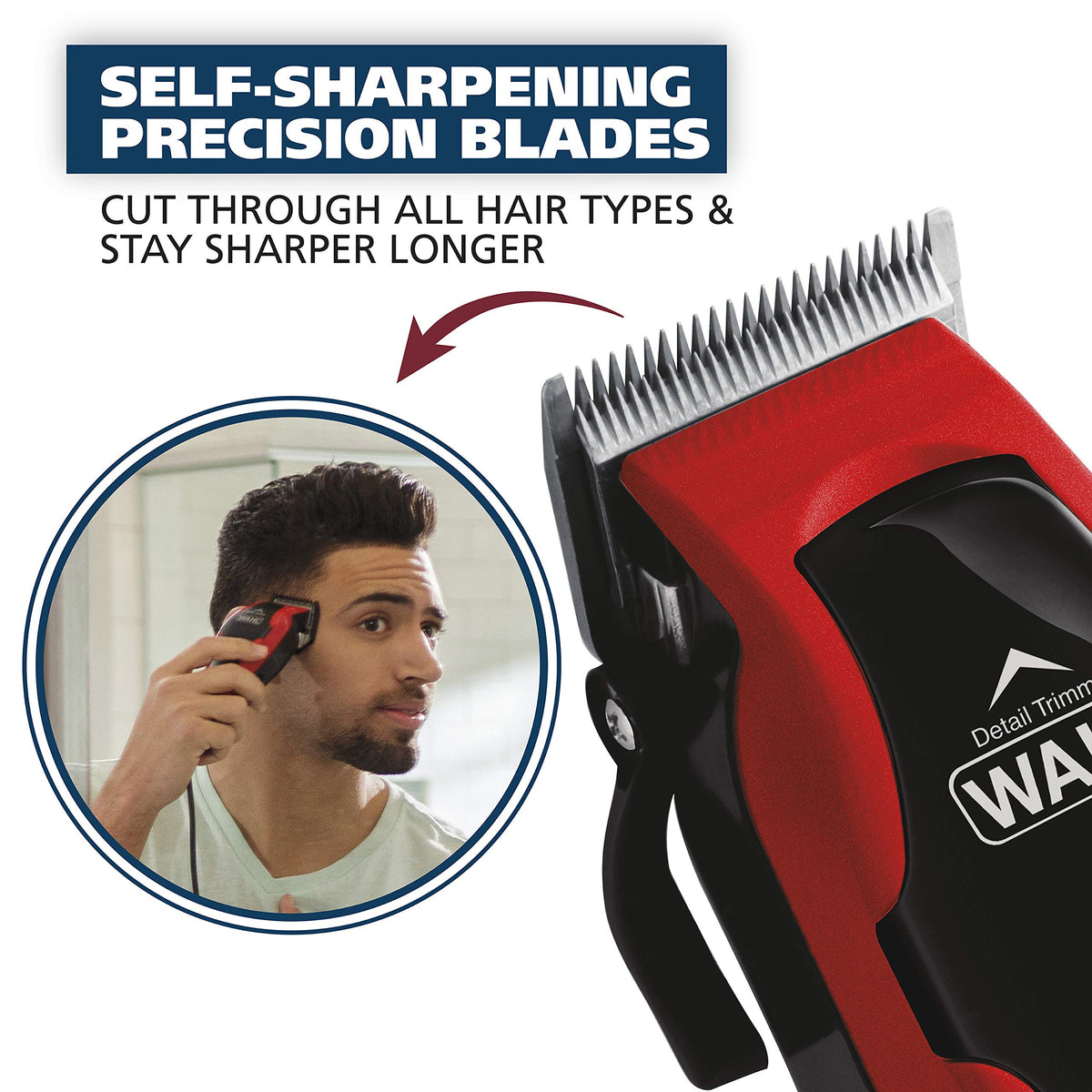 Wahl USA Clip 'N Trim 2 in 1 Corded Hair Clipper with Pop Up Trimmer Kit