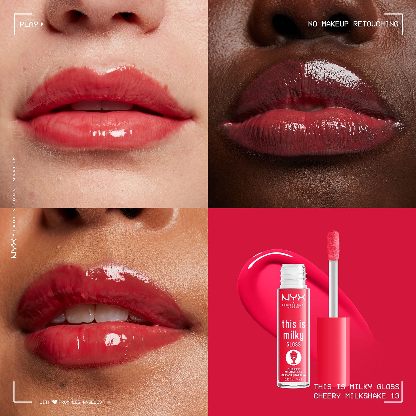 NYX PROFESSIONAL MAKEUP This Is Milky Gloss, Lip Gloss with 12 Hour Hydration, Vegan - Cherry Milkshake (Cherry Pink) Beauty & Personal Care NYX PROFESSIONAL MAKEUP