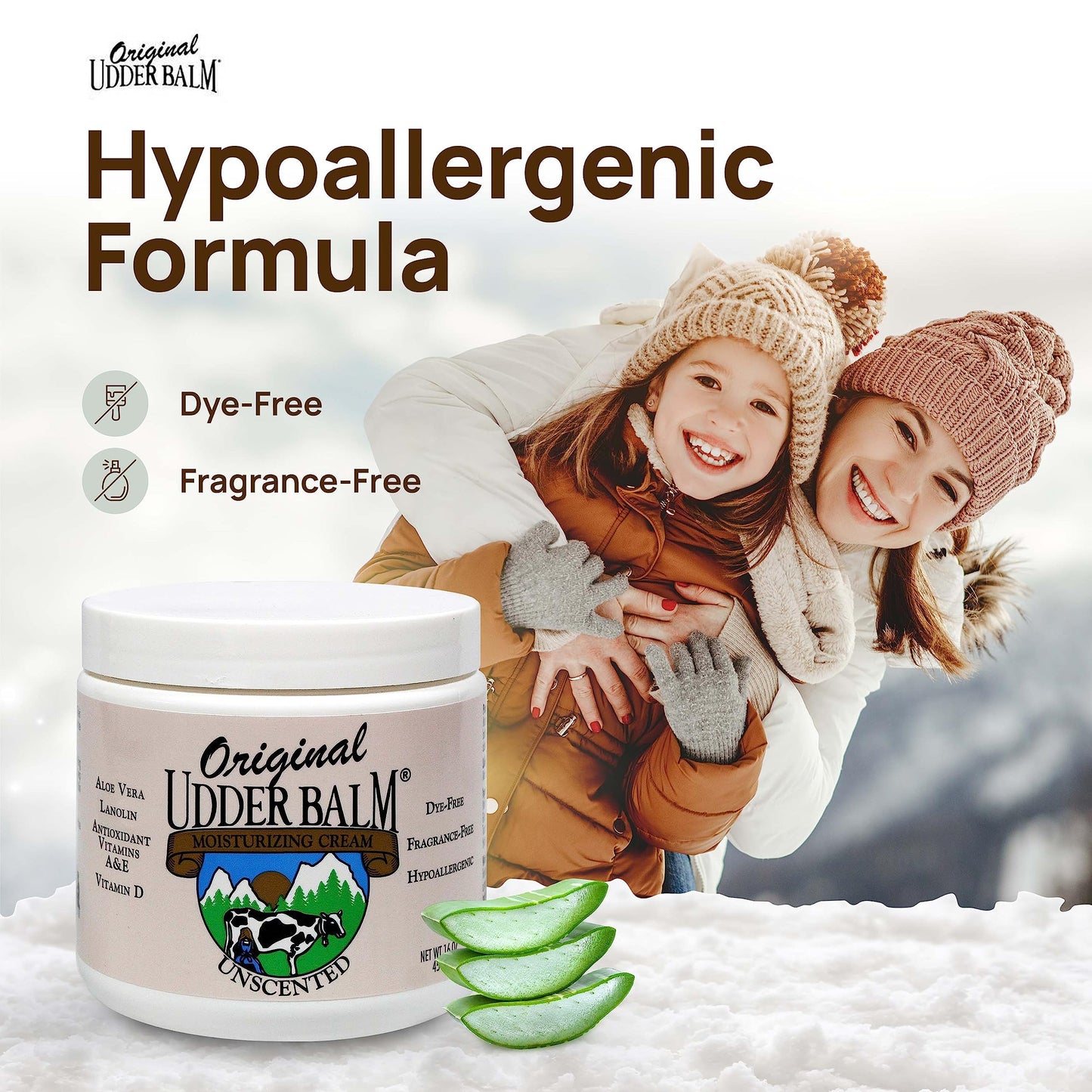 Original Udder Balm Unscented Jar - Made in USA - Hypoallergenic, Dry Skin Relief for Hands, Feet & Face, Moisturizer for Sensitive, Cracked Dry Skin Beauty & Personal Care Original Udder Balm