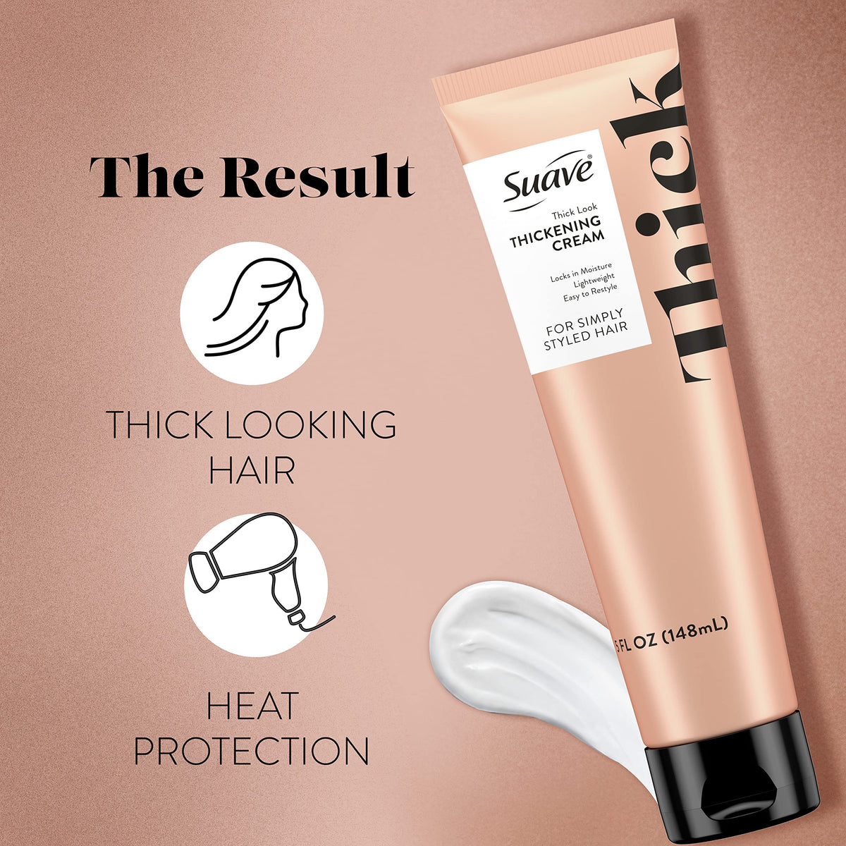 Suave Simply Styled For Thick-looking Hair Thickening Hair Cream, Heat Protectant and Styling Cream 5 oz Beauty & Personal Care Suave