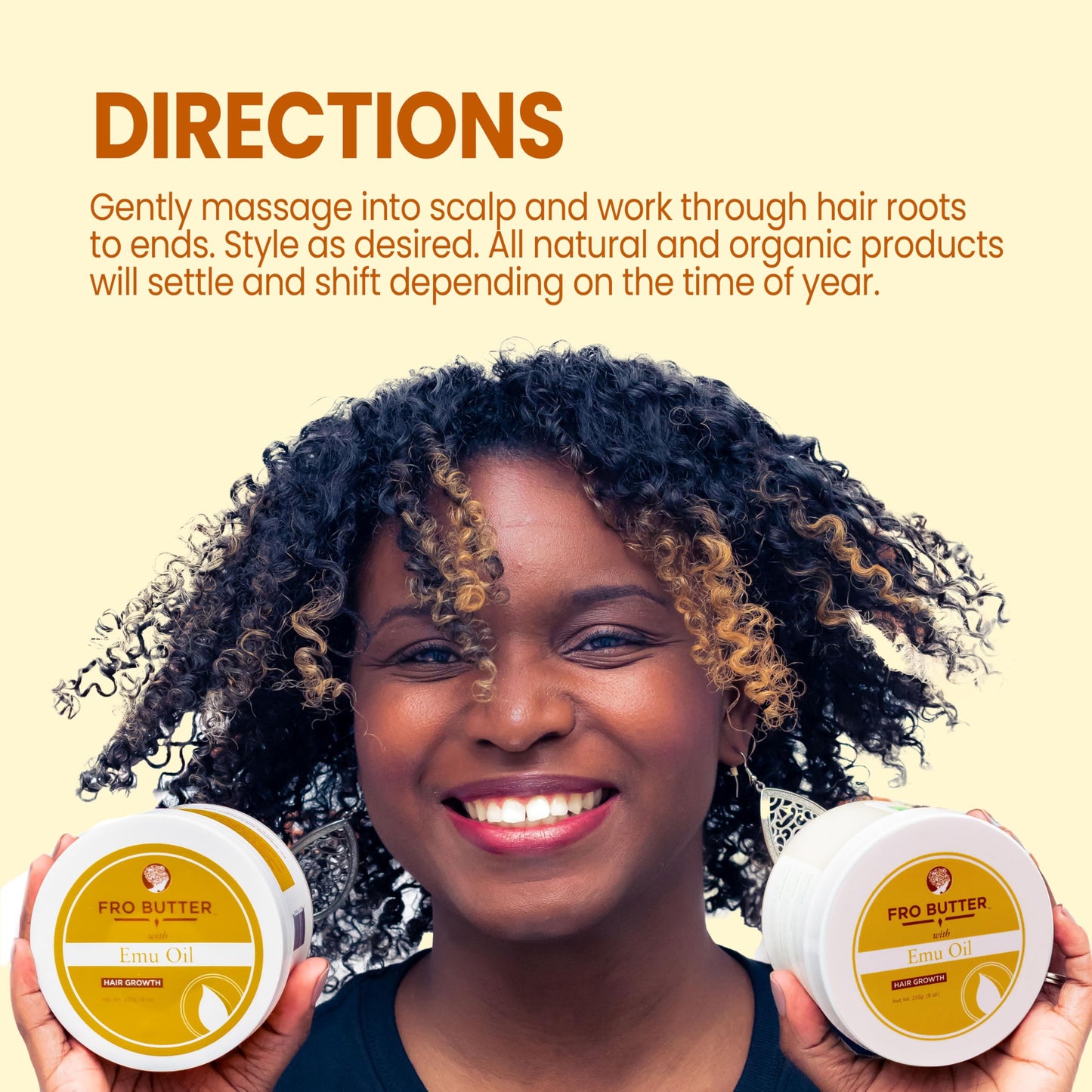 Fro Butter Emu Oil Hair Moisturizer for Black Women & Men | 4C Hair Products | Natural Hair Growth | Organic Ingredients | For Healthier, Stronger Beauty & Personal Care Fro Butter