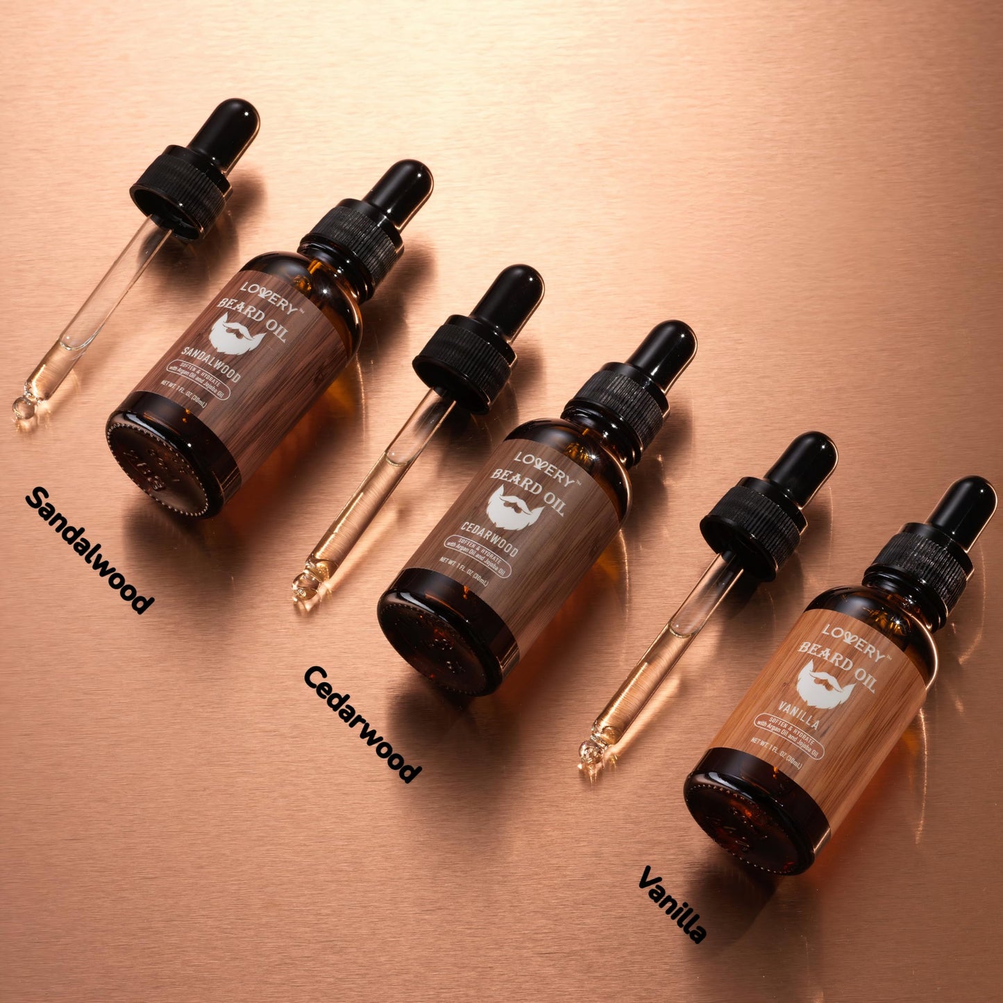 Beard Oil for Men - Sandalwood, Vanilla & Cedarwood Natural Mens Beard Oil Kit with Argan & Jojoba Oil - Beard Softener & Deeply Moisturizer Adding Beauty and Personal Care LOVERY