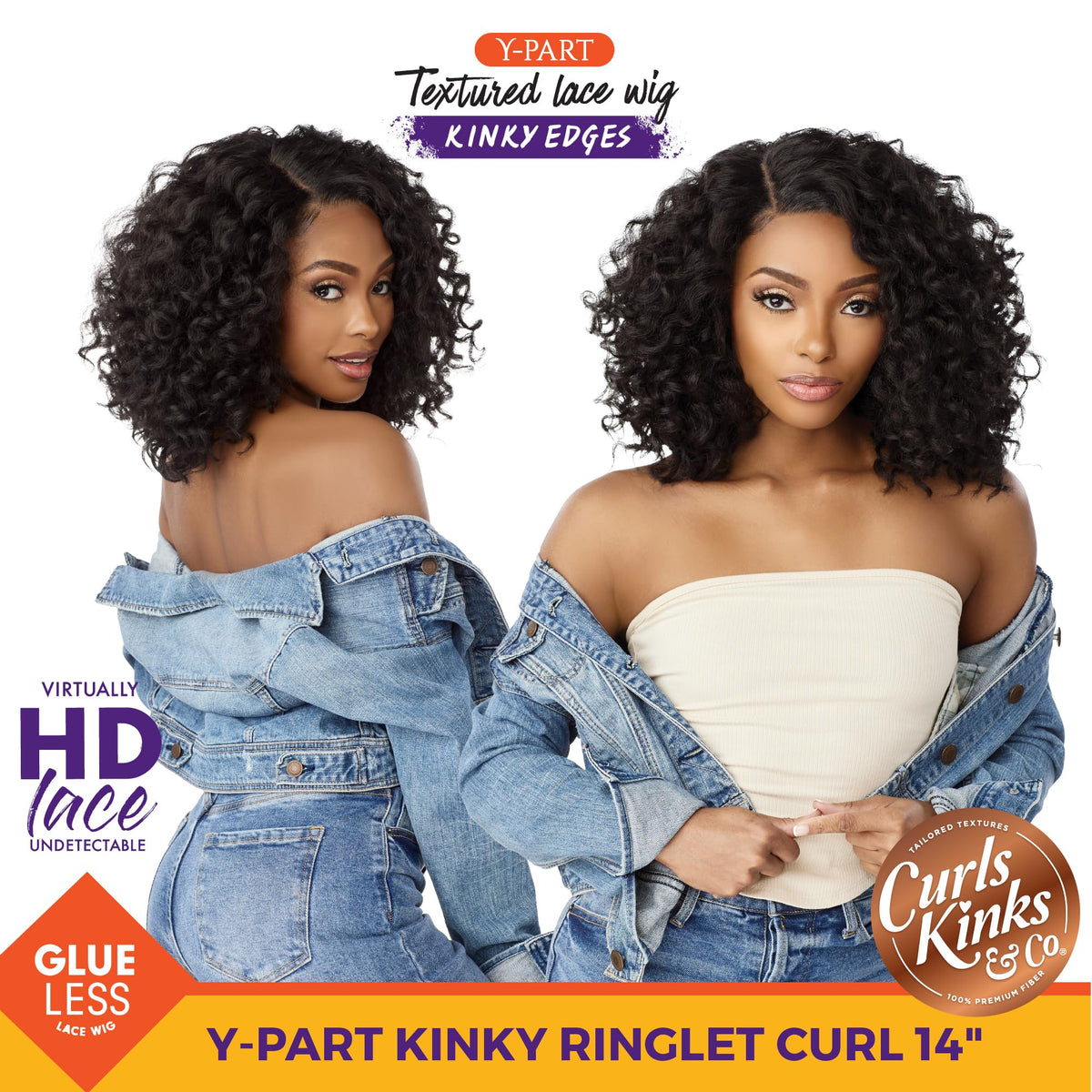 Sensationnel CKCO Kinkyedges Wig-Kinky Ringlet Curl 14 Inch, 2 DARKBROWN