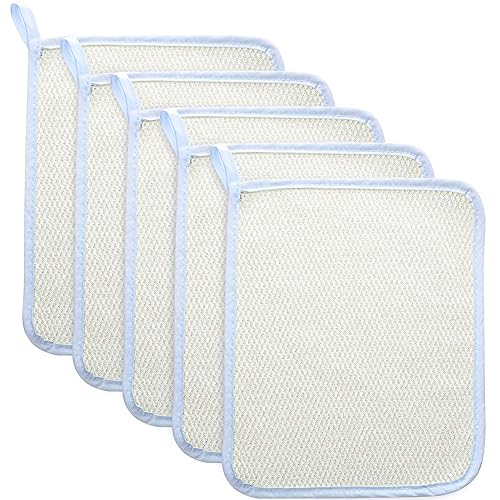 Blulu 5 Pcs Exfoliating Wash Cloth Face Body Towel Dual Sided Exfoliating Scrub Towel Weave Beauty Skin Washcloth Soft Home Massage Bath Cloth (5) Beauty & Personal Care Blulu