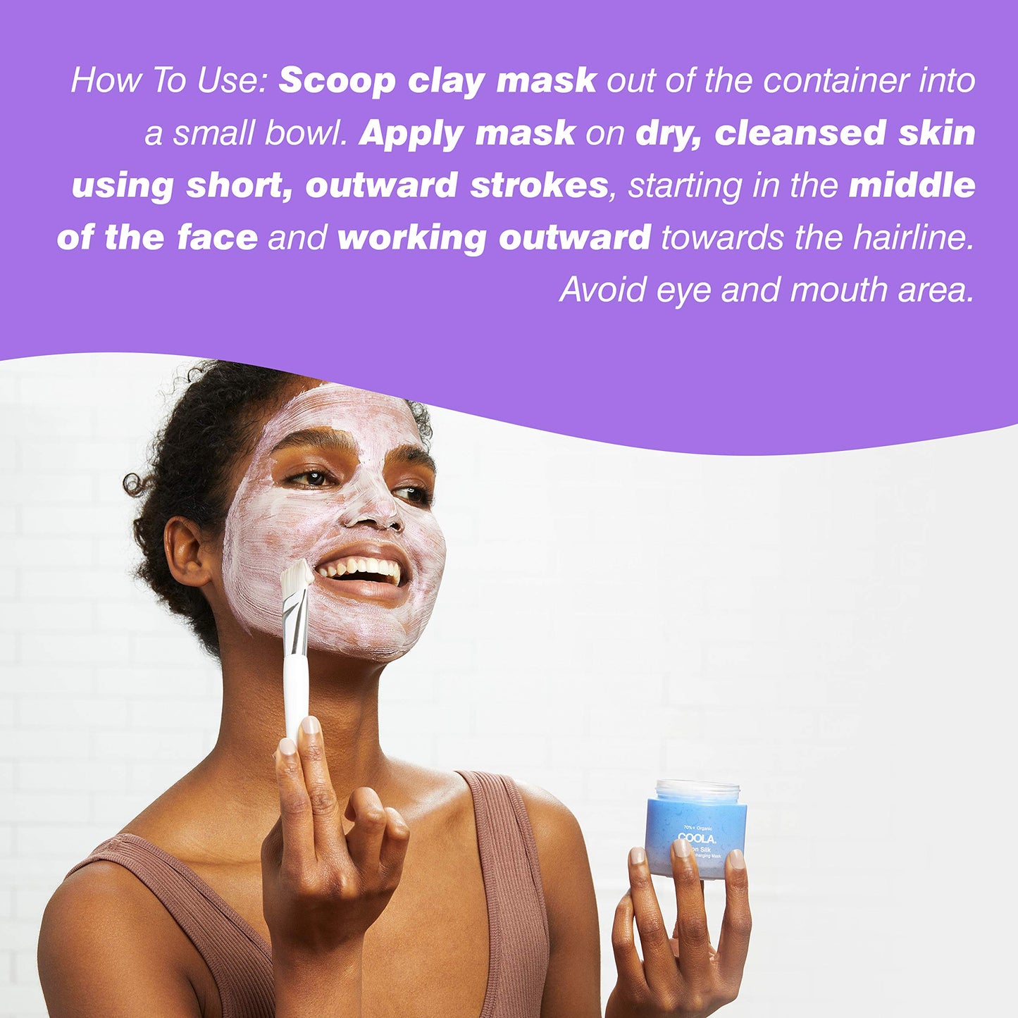 COOLA Moon Silk Face Mask Cleansing Brush for Skin Barrier Protection, Applicator for Moon Silk Face Moisturizer Mask Beauty & Personal Care COOLA