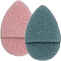 S&T INC. Face Scrubber Exfoliator, Facial Sponges for Face Wash, Reusable Makeup Remover Exfoliating Pads, Blue and Pink, 2.6 in. x 3.9 in., 2 Pack Beauty & Personal Care S&T INC.