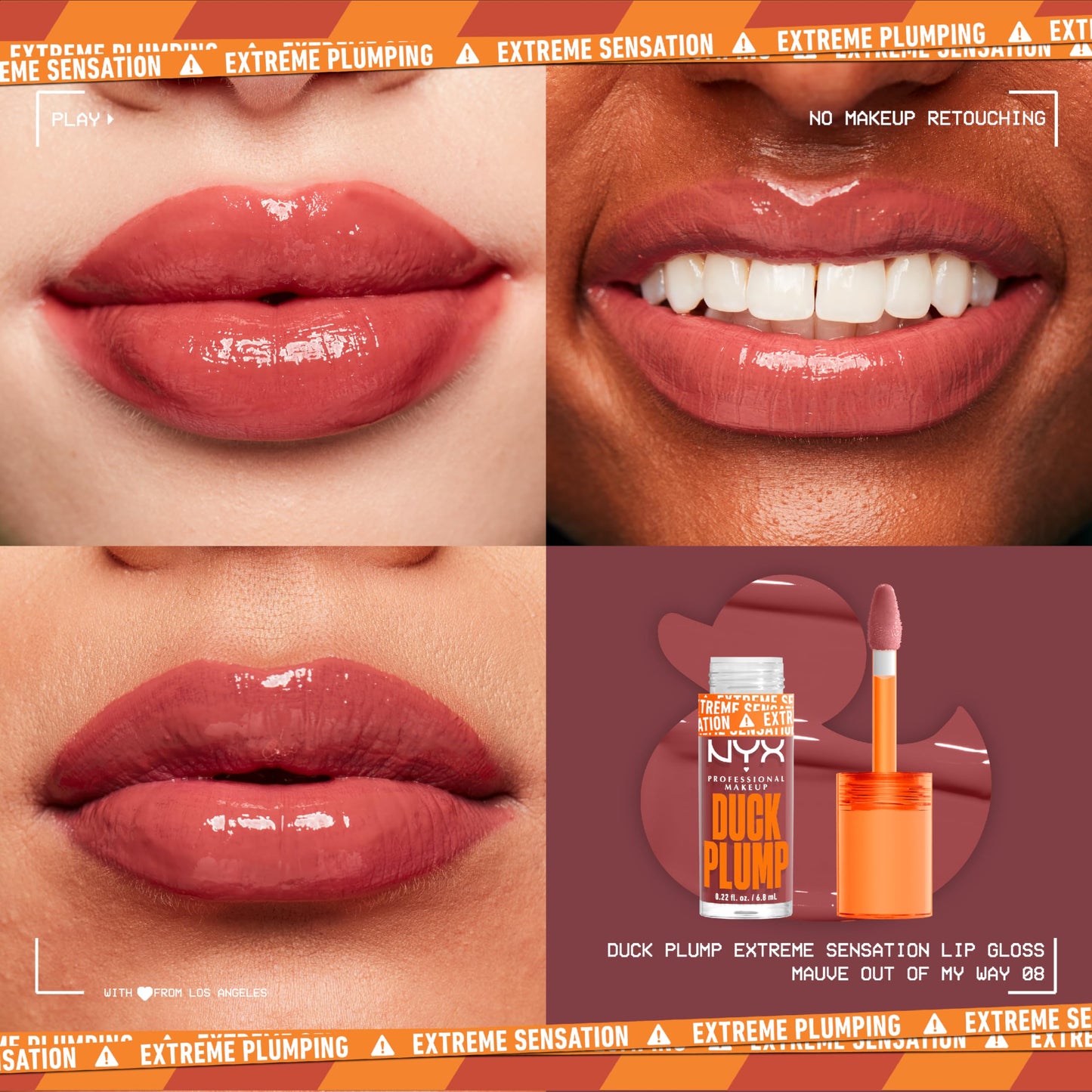 NYX PROFESSIONAL MAKEUP Duck Plump High Pigment Lip Gloss, Lip Plumper Gloss with Spicy Ginger - Mauve Out Of My Way Beauty and Personal Care NYX PROFESSIONAL MAKEUP