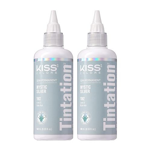 Red by Kiss Tintation Semi-Permanent Hair Color, Aloe Vera Water Based, Argan Oil, Olive Oil, Collagen & Keratin, Long-Lasting Color Dye (Mystic Beauty & Personal Care Red by Kiss