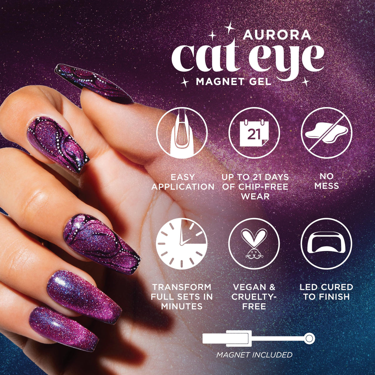Gelish Aurora Cat Eye Reflective Magnet Gel Polish - Come Sky with Me, 15mL