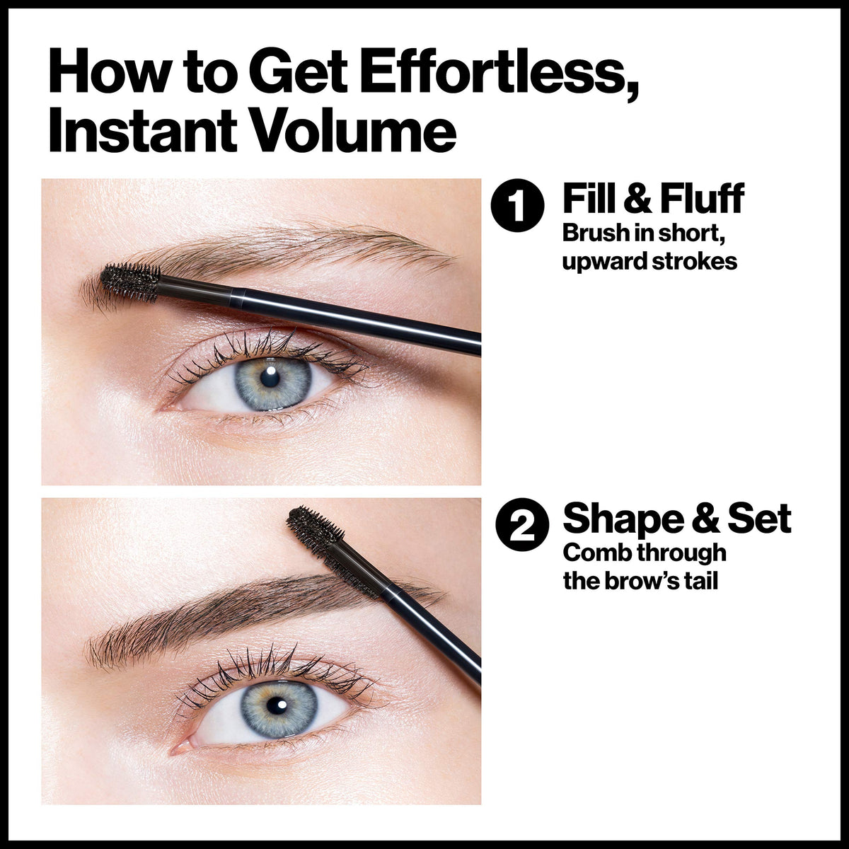 Revlon ColorStay Brow Fiber Filler, Longwearing & Volumizing Waterproof Eyebrow Gel, 303 Medium Brown, 0.23 fl. oz. Beauty & Personal Care REVLON