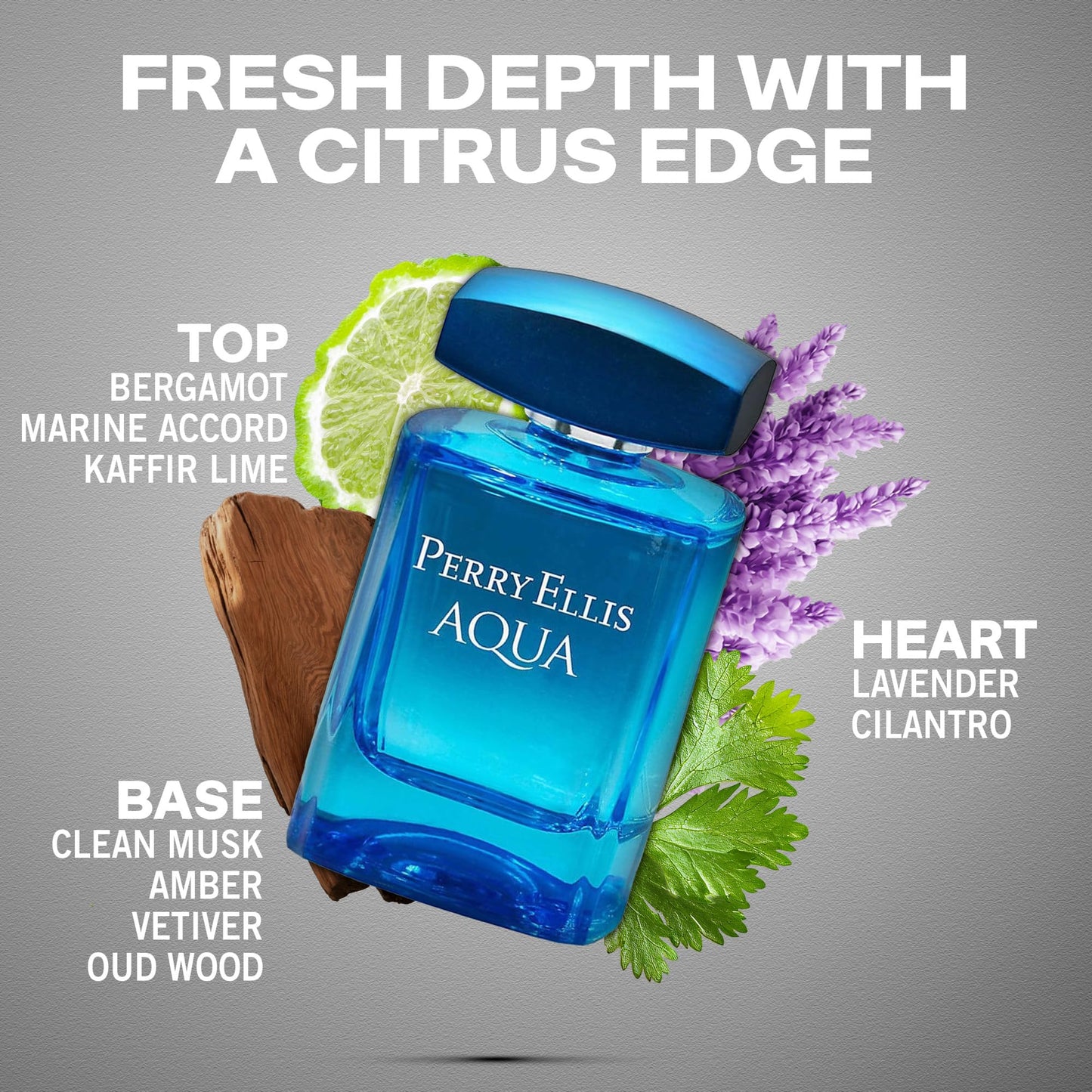 Perry Ellis Aqua Eau De Toilette Spray for Men - Mens Cologne, Long Lasting Perfume, EDT, Fragrance with Notes of Bergamot, Wood Notes & Musk - 3.4 fl Beauty & Personal Care Perry Ellis