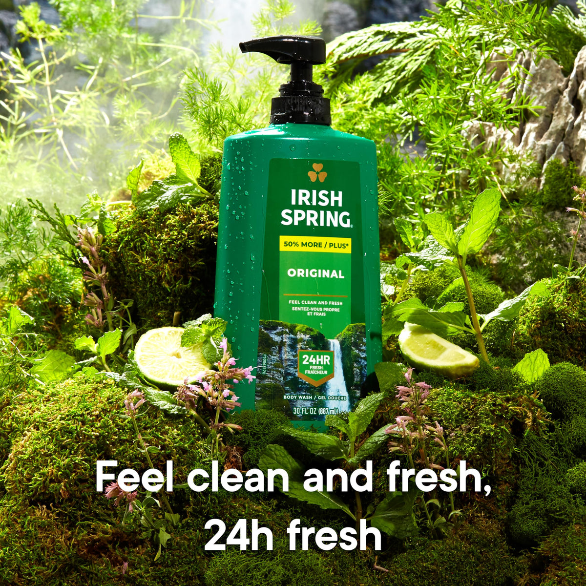 Irish Spring Original Moisturizing Body Wash for Men, 24-Hour Fresh, Face and Body Wash, Biodegradable Ingredients, Paraben Free, Cool Fresh Scent, 30 Beauty & Personal Care Irish Spring