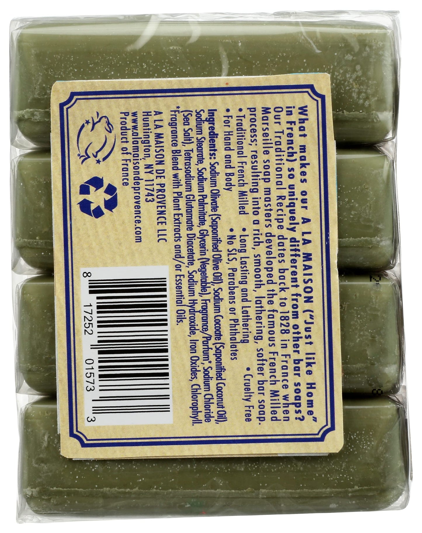 A LA MAISON Lavender Rosemary Olive Oil Bar Soap - Triple French Milled Natural Moisturizing Hand Soap Bar (4 Bars of Soap, 3.5 oz) Beauty & Personal Care A LA MAISON