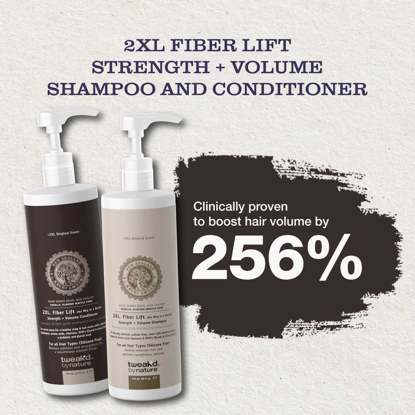 Tweak’d by Nature - 2XL Fiber Lift Volumizing and Thickening Shampoo and Conditioner Set, Multitasking Shampoo and Vanilla Body Wash, Non Toxic Beauty & Personal Care Tweak'd by Nature