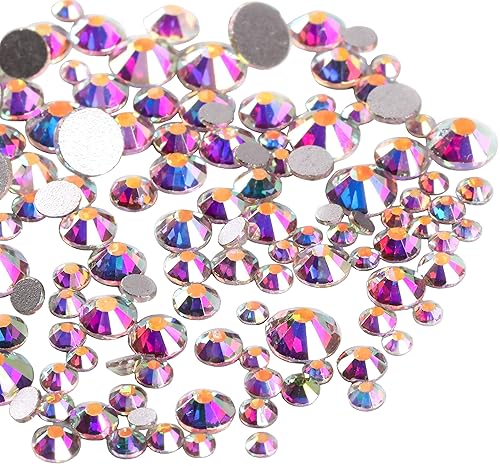 Jollin Bedazzling Kit - 3456pcs Glass Flatback Rhinestones for Nails Art & Crafting, Bulk Crystal AB Gems Stones in 6 Sizes (SS4-SS12), Non-Hotfix Beauty & Personal Care Jollin