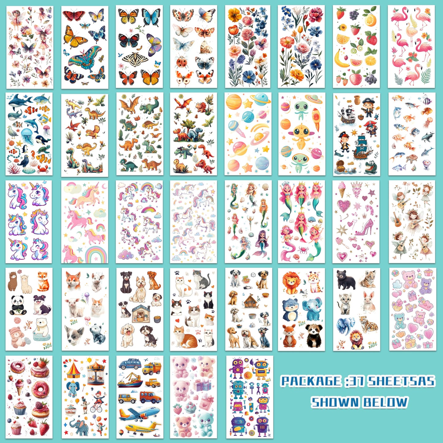 Keikihipa 350+ Mixed Temporary Tattoos Stickers Set Kids Gift Party Favors Beauty and Personal Care Keikihipa